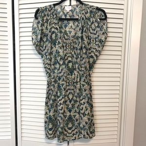 Parker 100% Silk Cinched Cap Sleeve Dress, XS, EUC